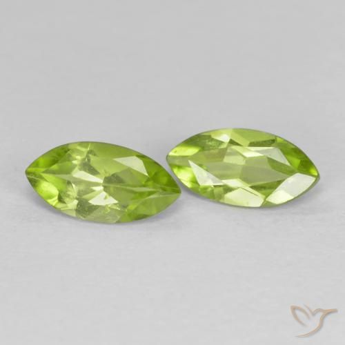 Gemme di Peridoto Verde medio naturale da 1.17 ct, Taglio marquise, VS