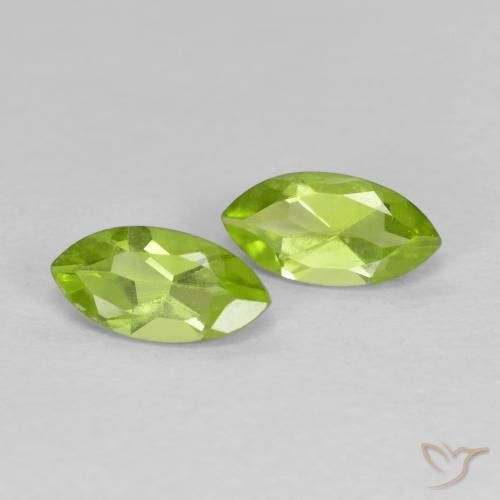 Gemme di Peridoto Verde acceso naturale da 1.22 ct, Taglio marquise, VS