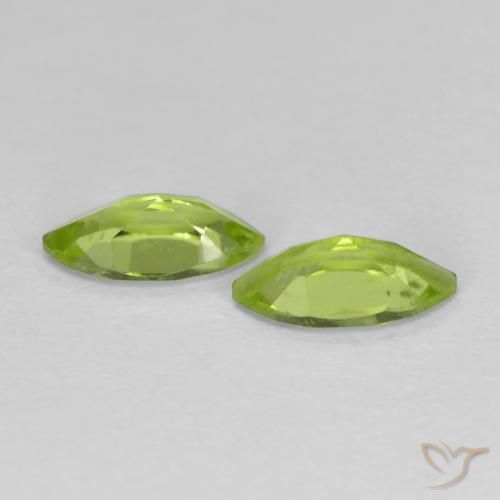 Gemme di Peridoto Verde acceso naturale da 1.22 ct, Taglio marquise, VS