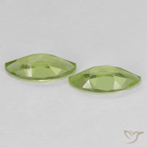 Gemme di Peridoto Verde chiaro e vivace naturale da 1.10 ct, Taglio marquise, VS
