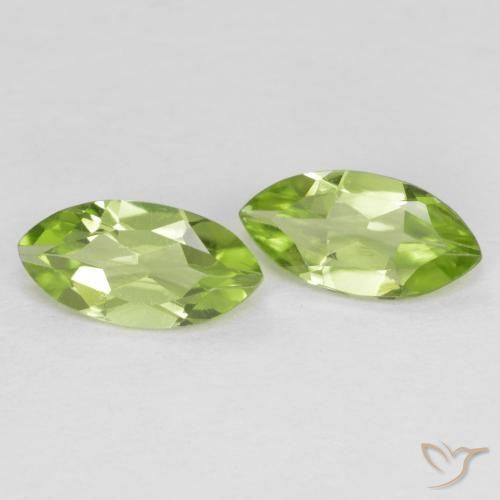 Gemme di Peridoto Verde chiaro e vivace naturale da 1.10 ct, Taglio marquise, VS