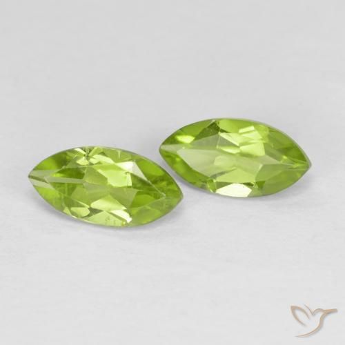Gemme di Peridoto Verde medio naturale da 1.25 ct, Taglio marquise, VS