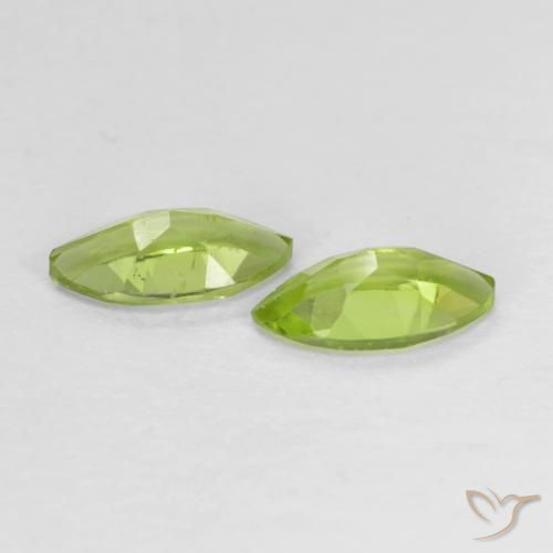 Gemme di Peridoto Verde medio naturale da 1.25 ct, Taglio marquise, VS