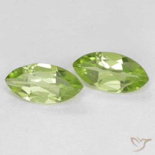 Gemme di Peridoto Verde chiaro e vivace naturale da 1.23 ct, Taglio marquise, VS