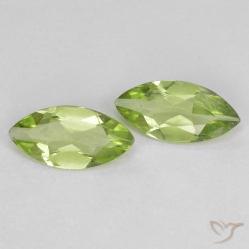 Gemme di Peridoto Verde chiaro e vivace naturale da 0.89 ct, Taglio marquise, VS