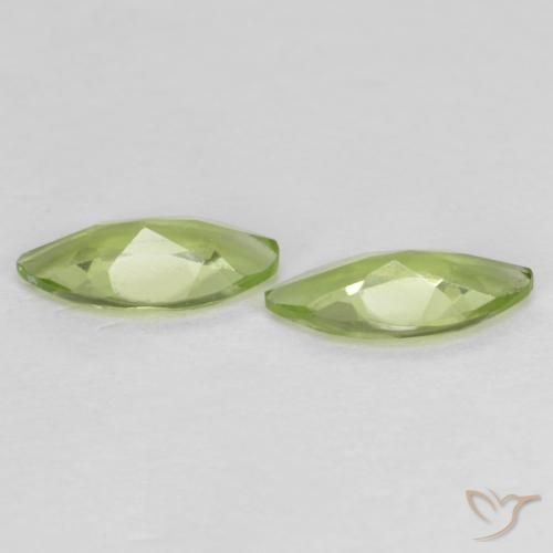 Gemme di Peridoto Verde chiaro e vivace naturale da 0.89 ct, Taglio marquise, VS