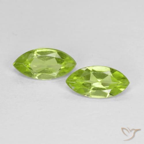 Gemme di Peridoto Verde medio naturale da 1.09 ct, Taglio marquise, VS