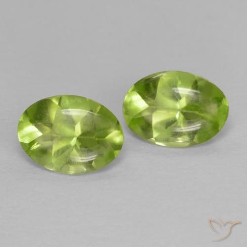 Gemme di Peridoto Verde acceso naturale da 1.52 ct, Ovale, Trasparente