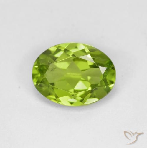 1.30ct Naturale Verde chiaro e vivace Peridoto, Ovale, VS