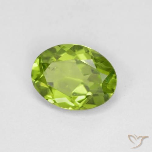 Peridoto Verde chiaro e vivace naturale da 1.30 ct, Ovale, VS