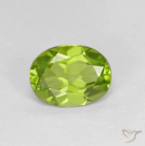 1.36ct Naturale Verde acceso Peridoto, Ovale, VS