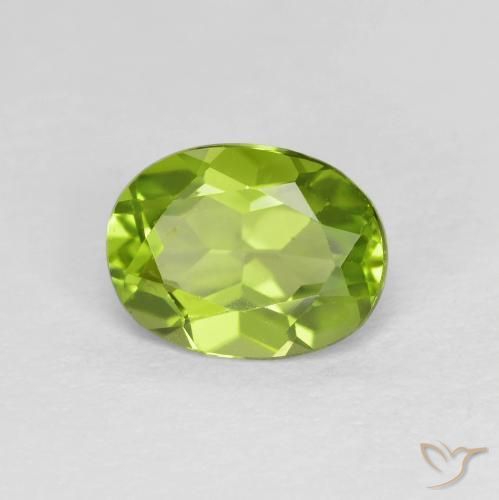 Peridoto Verde acceso naturale da 1.36 ct, Ovale, VS