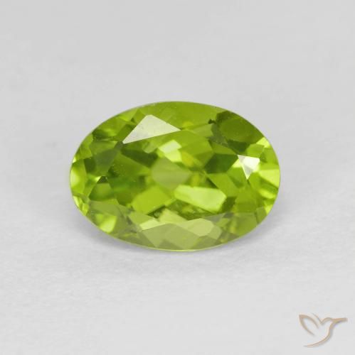 1.53ct Naturale Verde medio Peridoto, Ovale, VS
