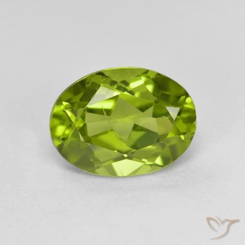 1.45ct Naturale Verde acceso Peridoto, Ovale, VS
