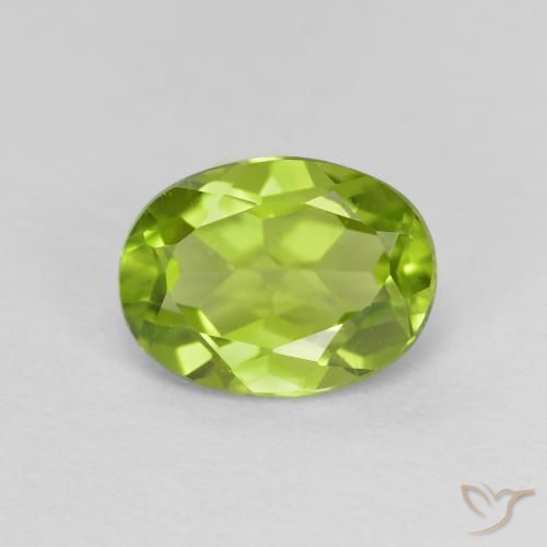 1.35ct Naturale Verde giallastro Peridoto, Ovale, VS