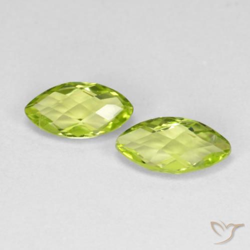 Gemme di Peridoto Verde giallastro naturale da 1.34 ct, Taglio marquise, VVS-VS