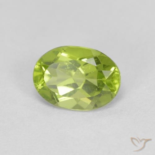 Peridoto Verde acceso naturale da 0.98 ct, Ovale, VS