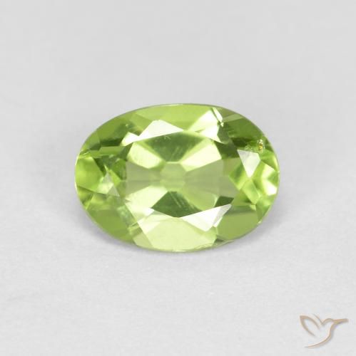 0.89ct Naturale Verde giallastro Peridoto, Ovale, VS-SI