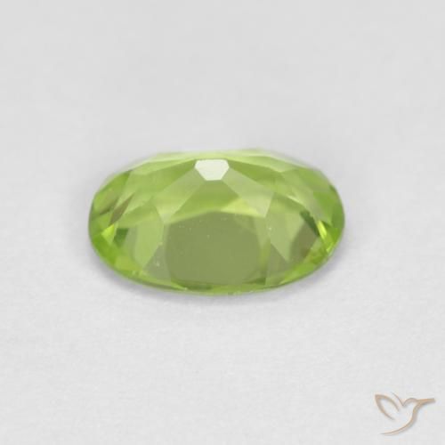 Peridoto Verde giallastro naturale da 0.89 ct, Ovale, VS-SI