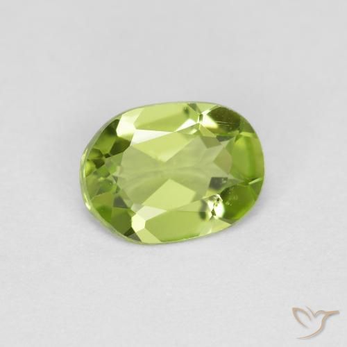 Peridoto Verde acceso naturale da 0.71 ct, Ovale, VS