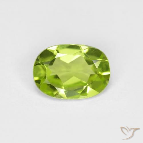 0.80ct Naturale Verde medio Peridoto, Ovale, VS