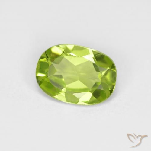 Peridoto Verde medio naturale da 0.80 ct, Ovale, VS