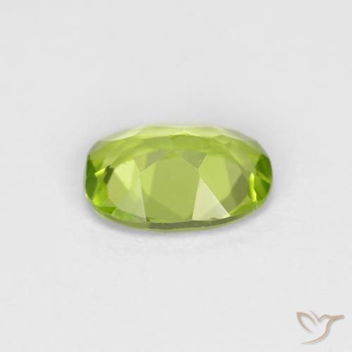 Peridoto Verde medio naturale da 0.80 ct, Ovale, VS