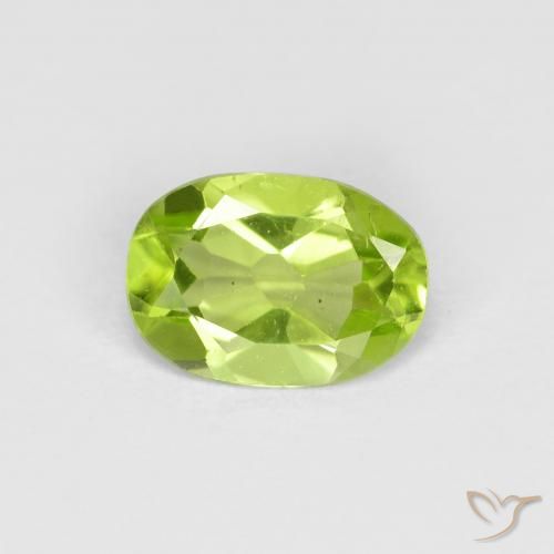 0.76ct Naturale Verde acceso Peridoto, Ovale, VS