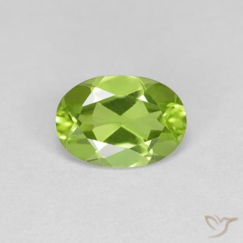0.81ct Naturale Verde medio Peridoto, Ovale, VS