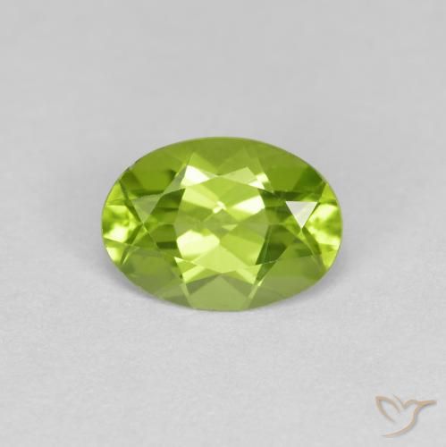 0.82ct Naturale Verde medio Peridoto, Ovale, VS