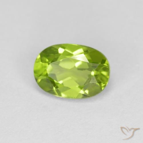 Peridoto Verde acceso naturale da 1.01 ct, Ovale, VS