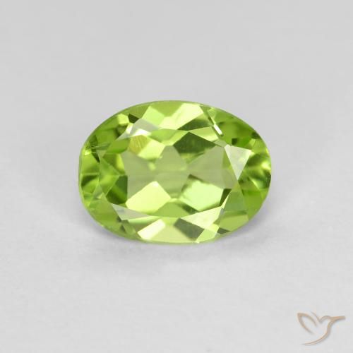 0.80ct Naturale Verde acceso Peridoto, Ovale, VS