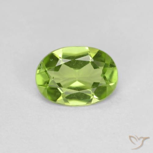 0.71ct Naturale Verde medio Peridoto, Ovale, VS