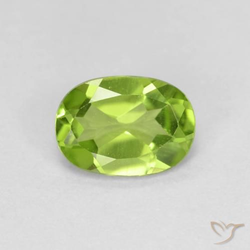0.89ct Naturale Verde giallastro Peridoto, Ovale, VS