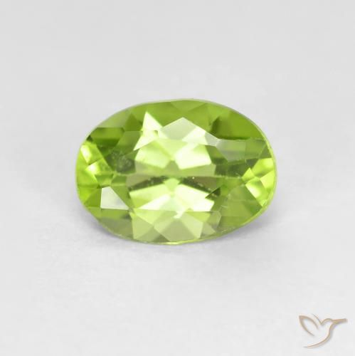 0.82ct Naturale Verde medio Peridoto, Ovale, VS