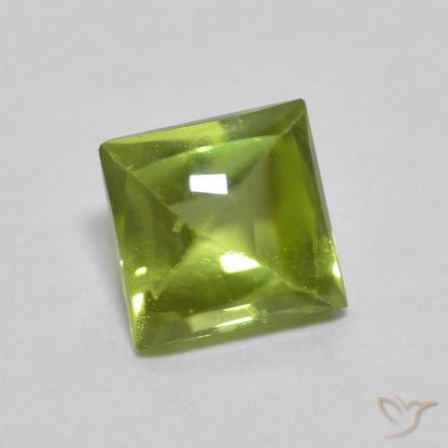 0.72ct Naturale Verde medio Peridoto, Quadrato, Trasparente