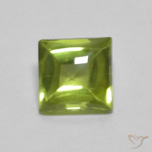 Peridoto Verde medio naturale da 0.72 ct, Quadrato, Trasparente