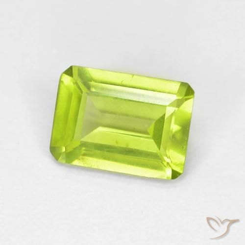 Peridoto Verde giallastro naturale da 0.92 ct, Ottagonale / Taglio smeraldo, VS