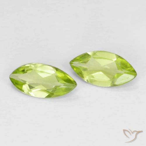 Gemme di Peridoto Verde medio naturale da 0.99 ct, Taglio marquise, VS