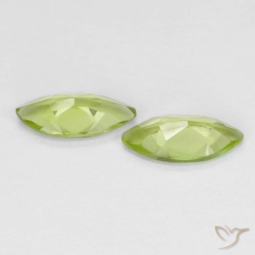 Gemme di Peridoto Verde medio naturale da 0.99 ct, Taglio marquise, VS