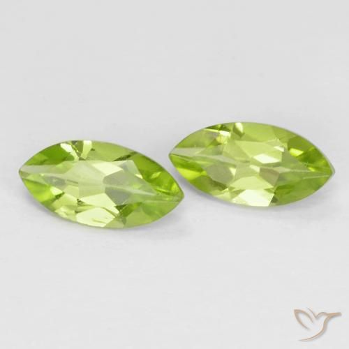 Gemme di Peridoto Verde acceso naturale da 1.27 ct, Taglio marquise, VS