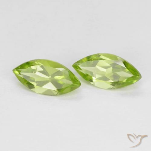 Gemme di Peridoto Verde medio naturale da 1.21 ct, Taglio marquise, VS
