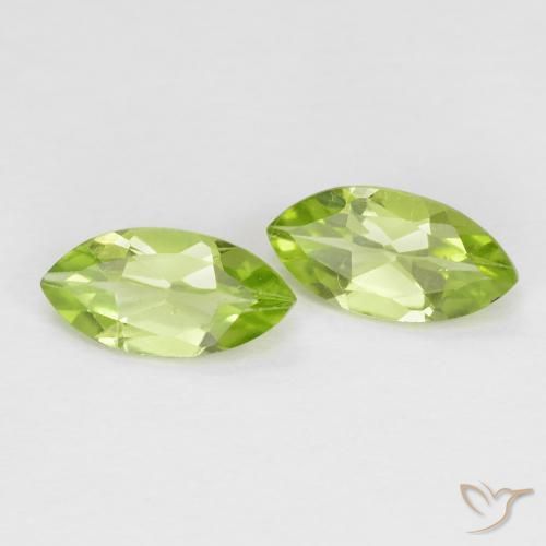 Gemme di Peridoto Verde medio naturale da 1.15 ct, Taglio marquise, VS