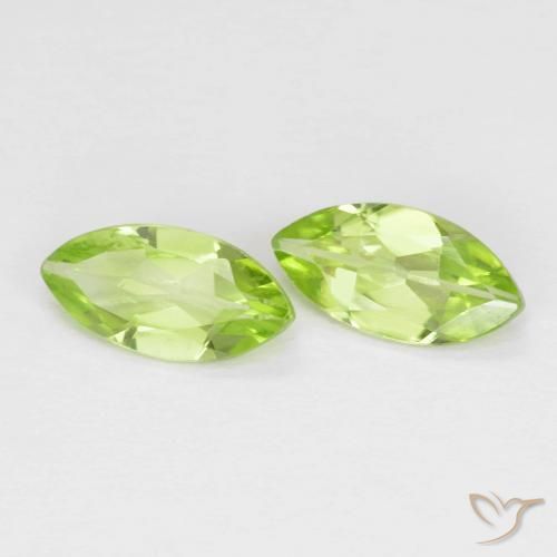 Gemme di Peridoto Verde chiaro e vivace naturale da 1.09 ct, Taglio marquise, VS