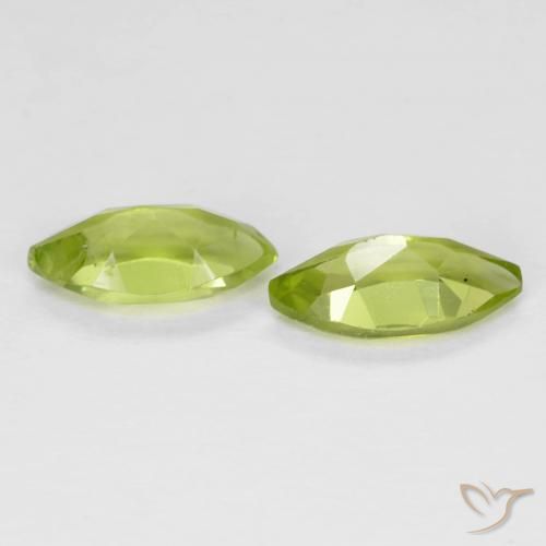Gemme di Peridoto Verde giallastro naturale da 1.24 ct, Taglio marquise, VS