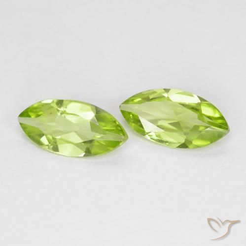Gemme di Peridoto Verde medio naturale da 1.02 ct, Taglio marquise, VS