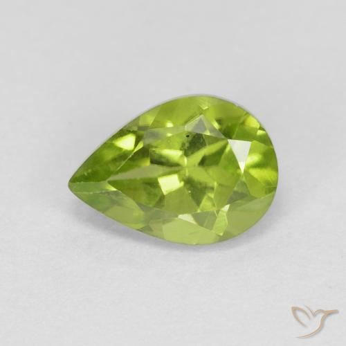 0.96ct Naturale Verde medio Peridoto, Forma a pera, VS