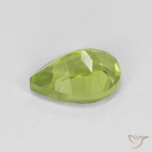 Peridoto Verde medio naturale da 0.96 ct, Forma a pera, VS
