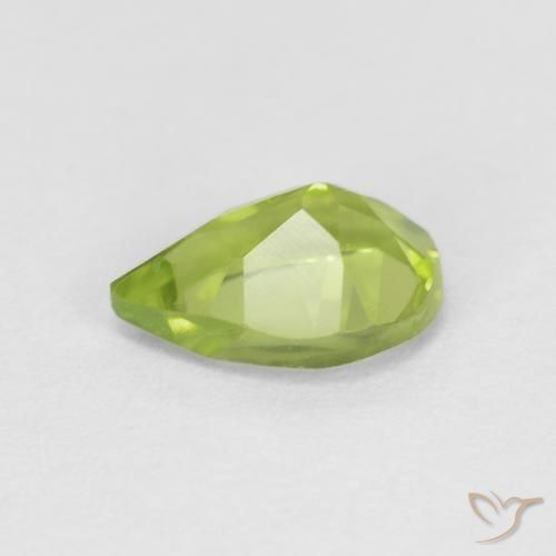 Peridoto Verde medio naturale da 0.78 ct, Forma a pera, VS