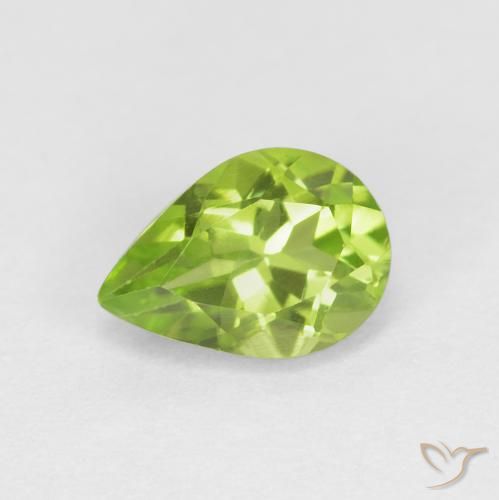 0.87ct Naturale Verde medio Peridoto, Forma a pera, VS